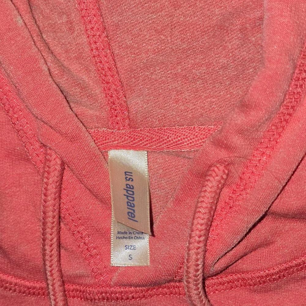 Women's US Apparel Coral White Graphic Hoodie Size S - Picture 3 of 3